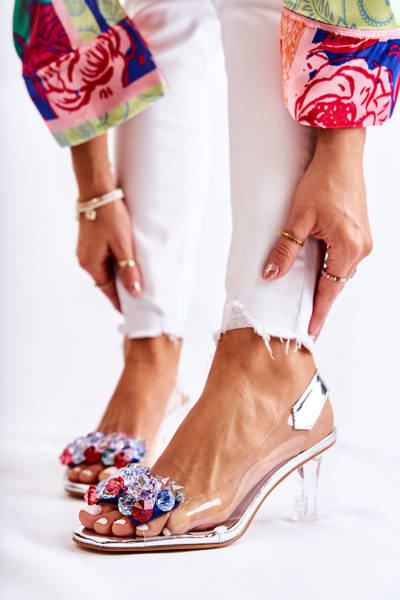 Eleganckie Czółenka Z Ozdobą Srebrne Amalia