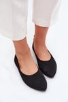Siateczkowe Materiałowe Baleriny Damskie Czarne Sarina
