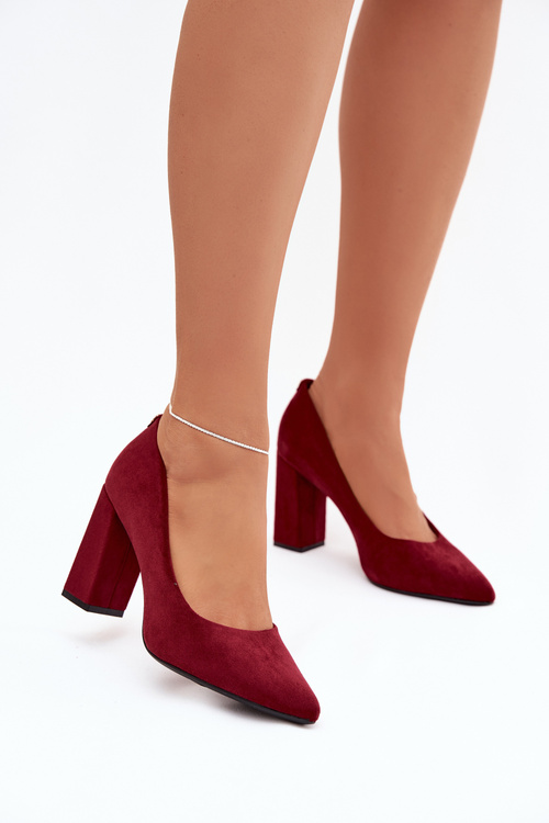 Zamszowe Czółenka Na Słupku Sergio Leone PB216 Brodowe