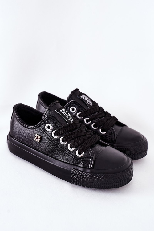 Dziecięce Skórzane Trampki BIG STAR FF374304 Czarne