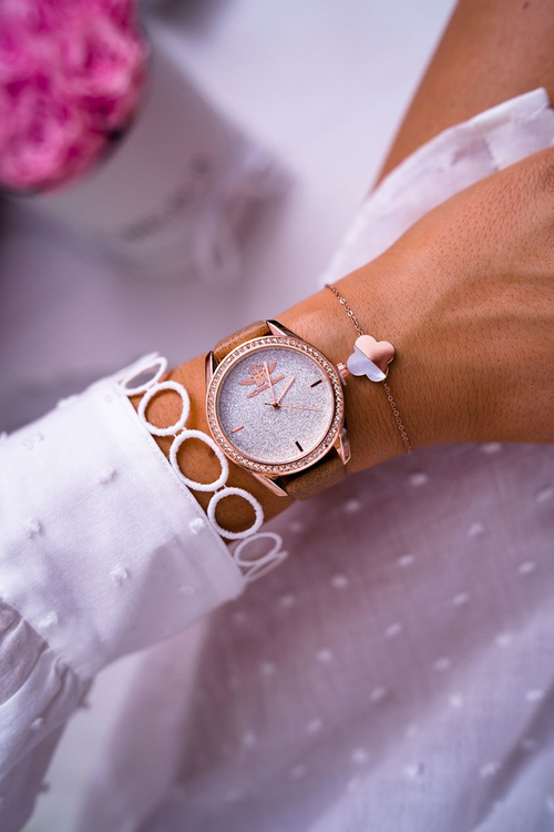 Damski Zegarek Michael John Beżowy Lunaya