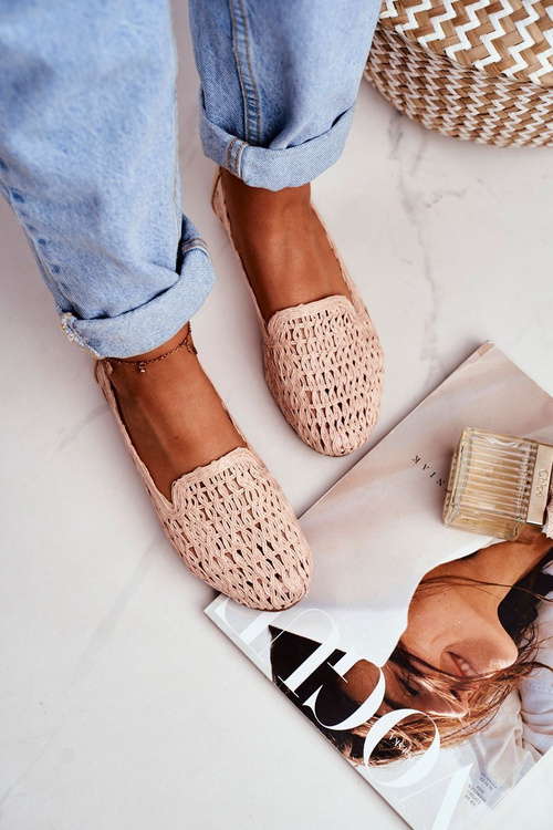 Baleriny Damskie Lu Boo Plecione Beżowe 4Ever