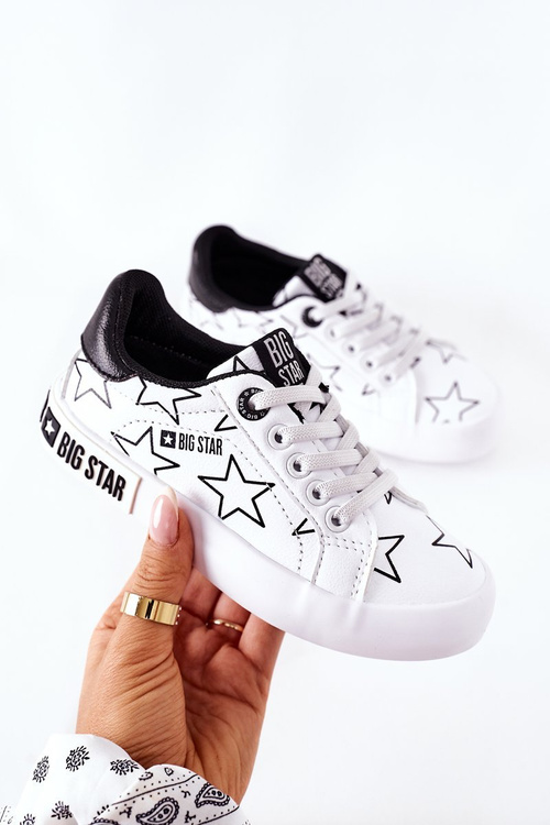 Dziecięce Skórzane Tenisówki BIG STAR II374001 Białe
