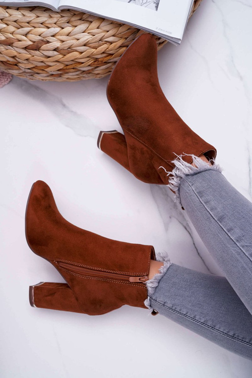 Botki Damskie Na Obcasie Camel Sadie