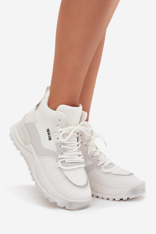 Buty Sportowe Damskie Na Platformie Big Star SS274510 Białe