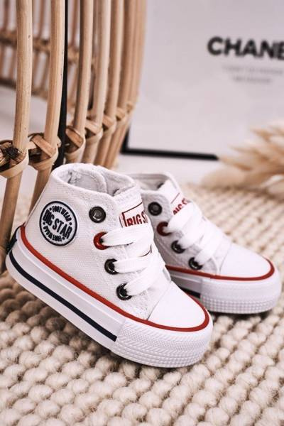 Dziecięce Wysokie Trampki Z Suwakiem BIG STAR HH374083 Białe