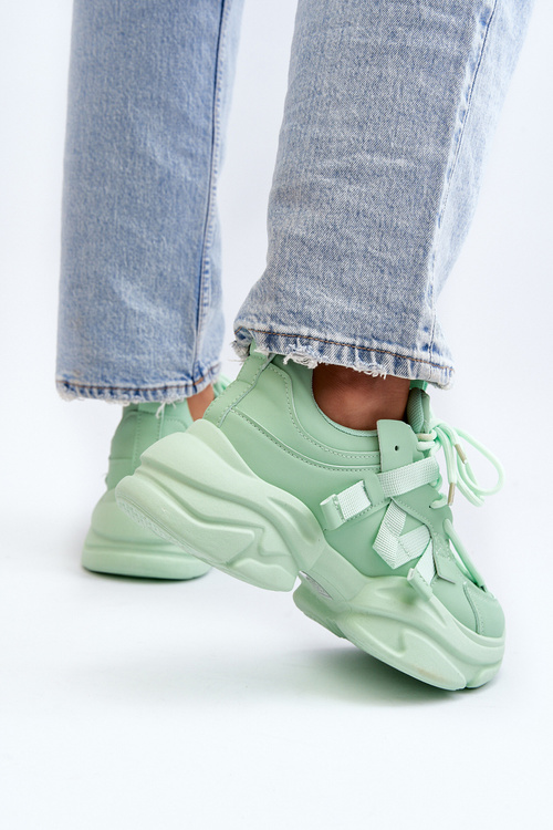 Sneakersy Damskie Na Masywnej Podeszwie Zielone Windamella