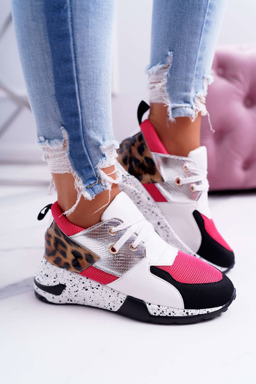 Sportowe Damskie Buty Lu Boo W Panterkę Białe Malibu