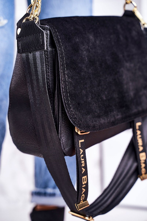 Torebka Listonoszka Z Odpinanym Paskiem LAURA BIAGGI Czarna