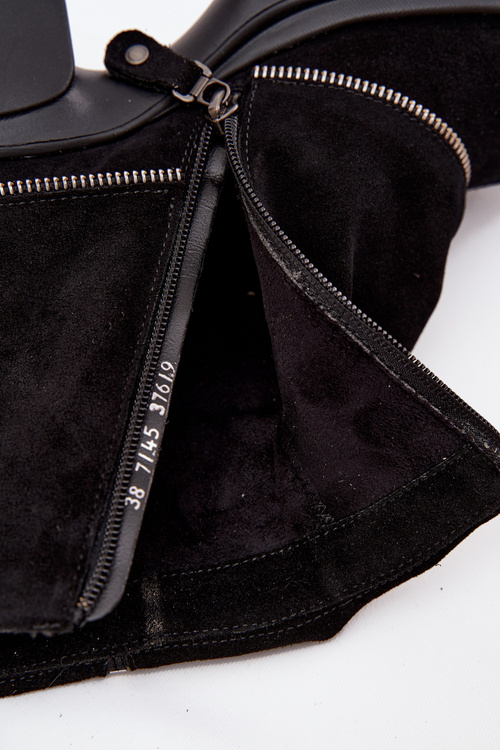 Skórzane Botki Damskie Z Wywiniętą Cholewką Maciejka 07145-01 Czarne