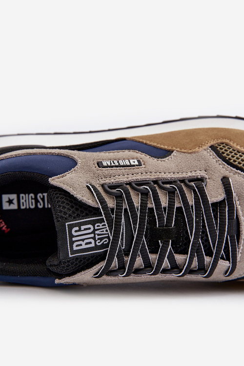 Sneakersy Męskie Big Star NN174320 Memory Foam System Beżowo-Niebieskie