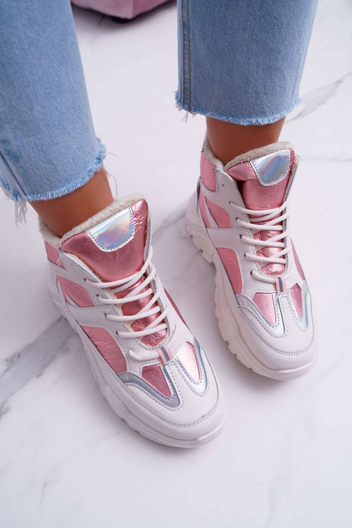 Damskie Sportowe Obuwie Różowe Ocieplane Midrow