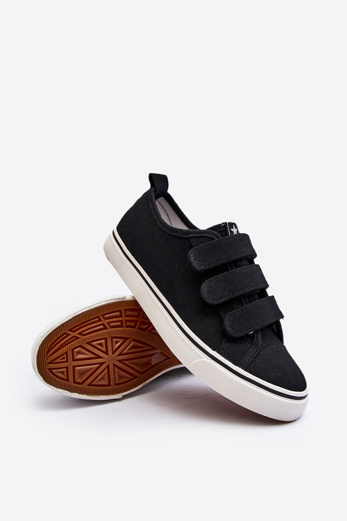 Dziecięce Niskie Trampki Na Rzep Czarne Dilan