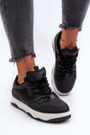 Sneakersy Damskie Na Platformie Czarne Etnaria