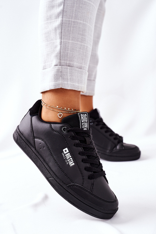Damskie Skórzane Tenisówki Memory Foam BIG STAR II274320 Czarne