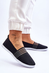 Damskie Tenisówki Materiałowe Slip-On Czarne Lilis