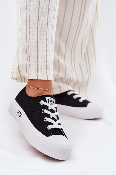 Trampki Damskie Na Platformie LEE ISLA C WOMEN LOW 50251001 Czarne
