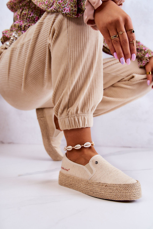 Damskie Espadryle Na Platformie Cross Jeans JJ2R4014C Beżowe