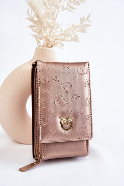 Modna Torebka Portfel 2w1 Z Tłoczeniem Złota Savano