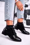 Botki Damskie Skórzane Trzewiki Maciejka Czarne 04744-20