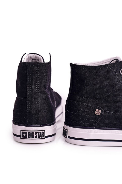 Męskie Klasyczne Wysokie Trampki BIG STAR DD174249 Czarne