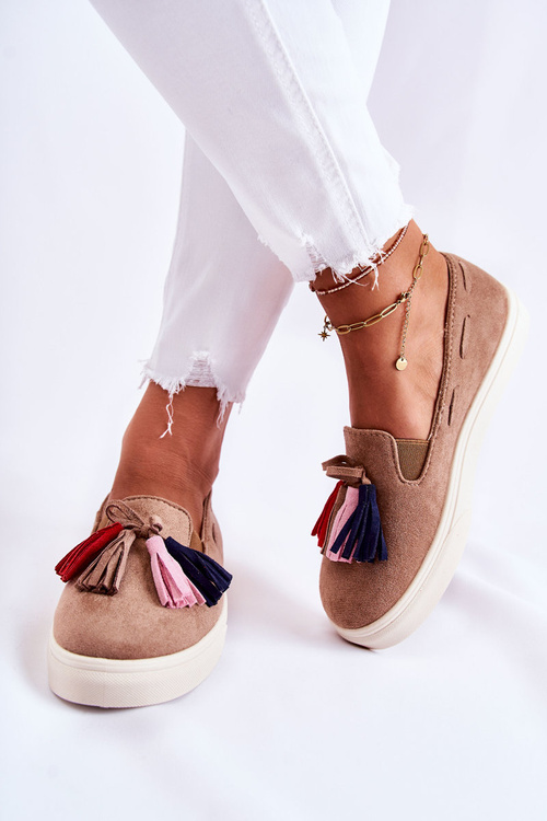 Damskie Tenisówki Trampki Slip-On Brązowe Venira