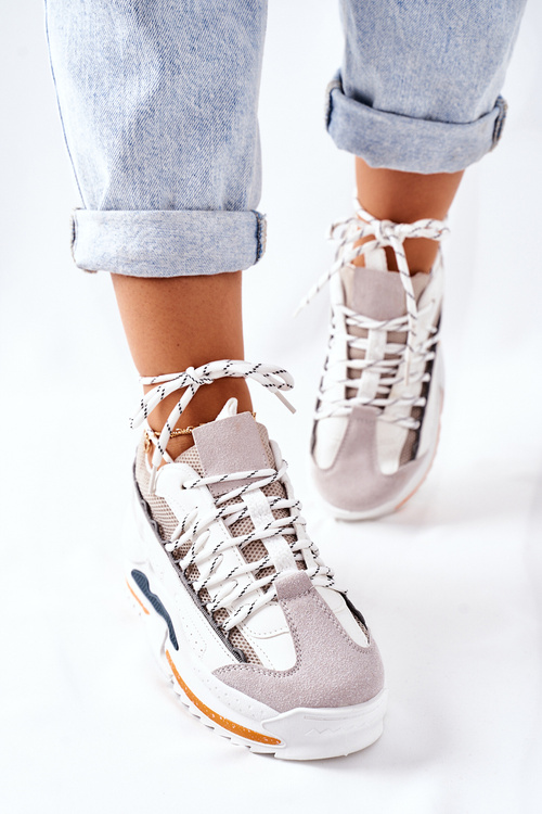 Damskie Sportowe Buty Sneakersy Białe Aland