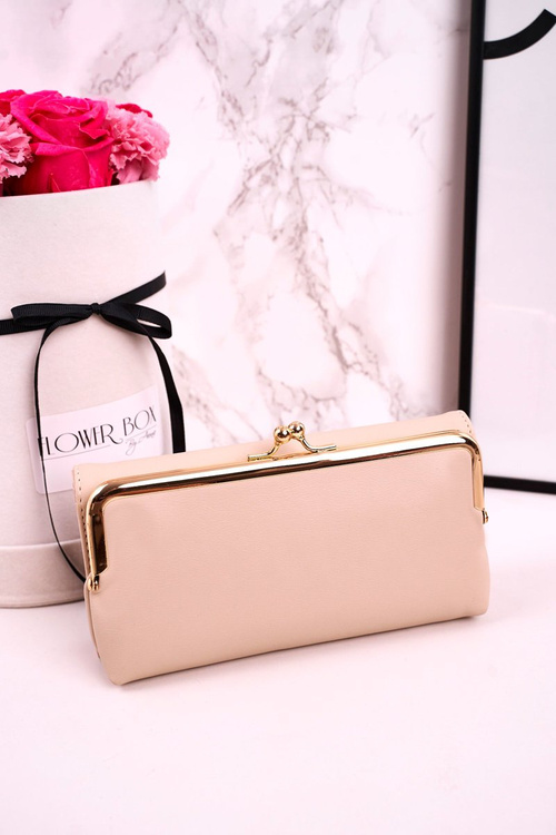 Duży Portfel Damski Zapinany Na Bigiel MILANO Ecru