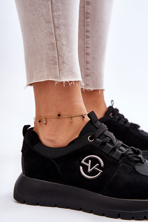 Damskie Buty Sportowe Na Platformie Czarne Aisha