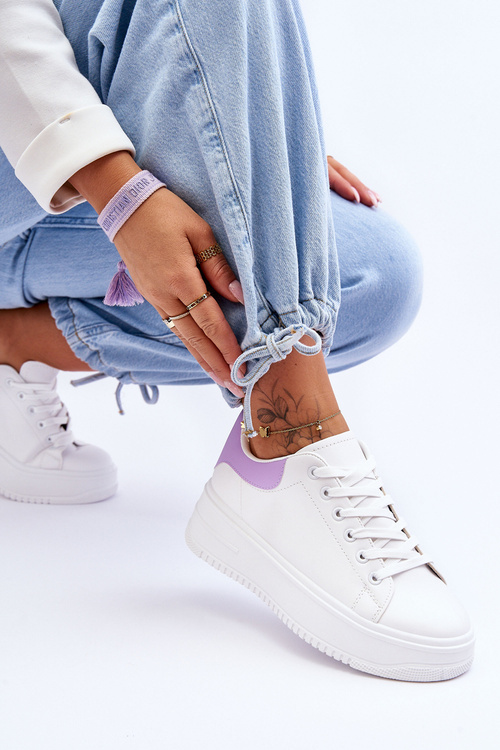 Damskie Klasyczne Buty Sportowe Biało-Fioletowe Night Trip