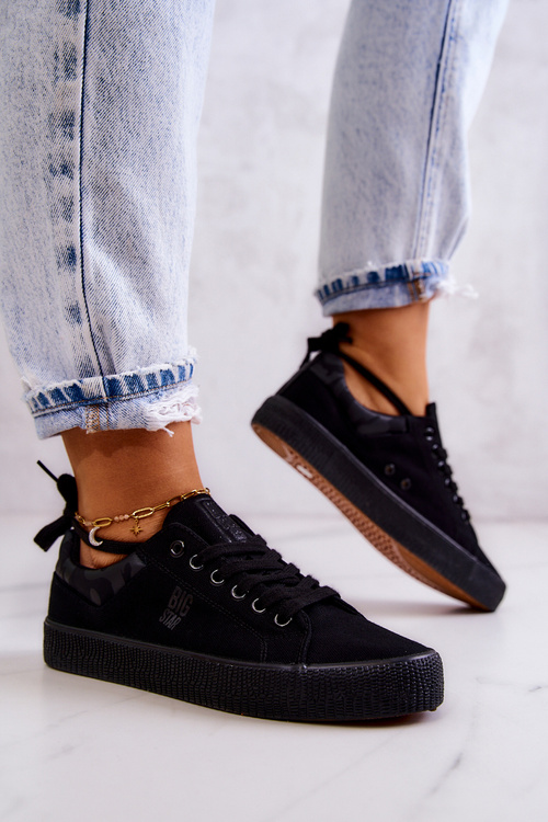 Damskie Niskie Tenisówki Big Star JJ274563 Czarne