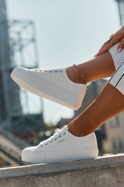 Trampki Damskie Z Koronką Lee Cooper LCW-25-31-3438L Białe