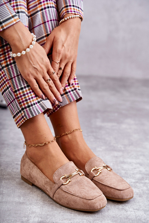 Zamszowe Klasyczne Mokasyny Ciemnobeżowe Roddie