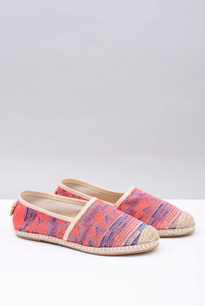 Lu Boo | Damskie Wsuwane Lniane Espadryle Aztec Koral Bimbi