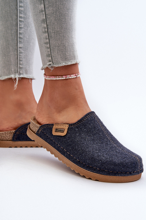 Damskie Obuwie Domowe Kapcie Inblu DJ000010 Granatowe