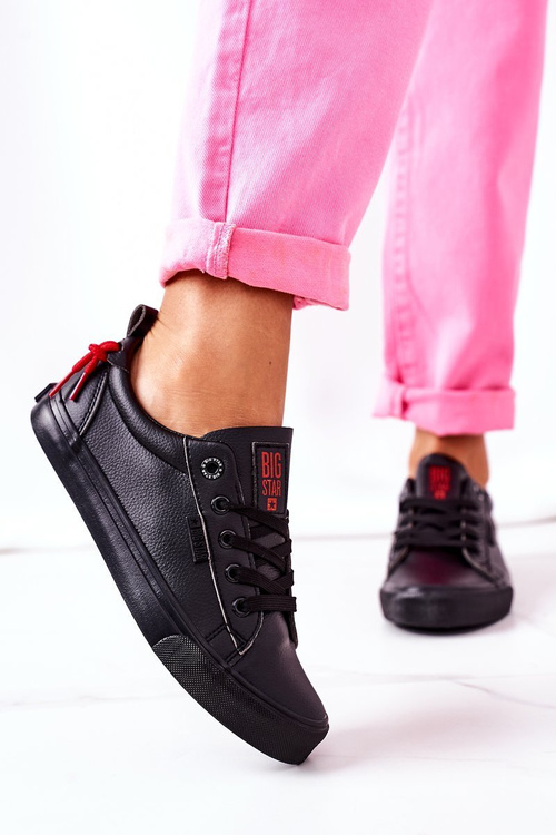 Damskie Skórzane Tenisówki BIG STAR GG274161 Czarne