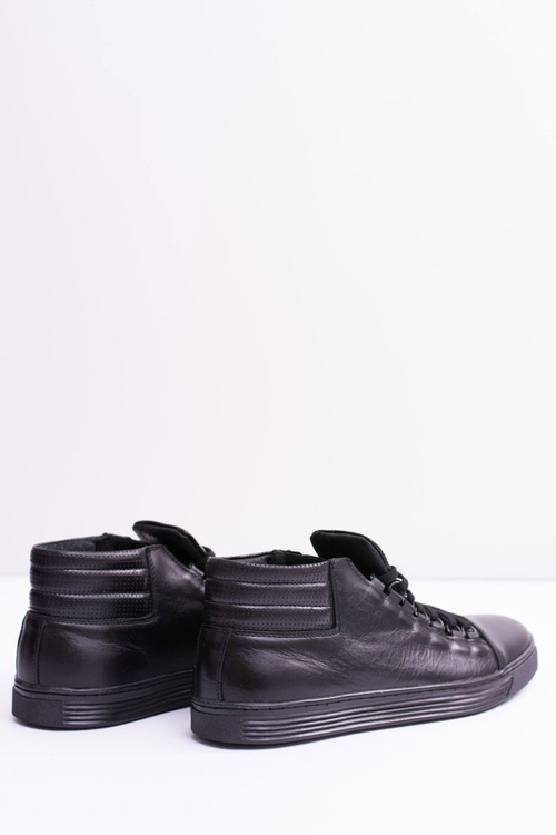 Męskie Skórzane Tenisówki Czarne Torres