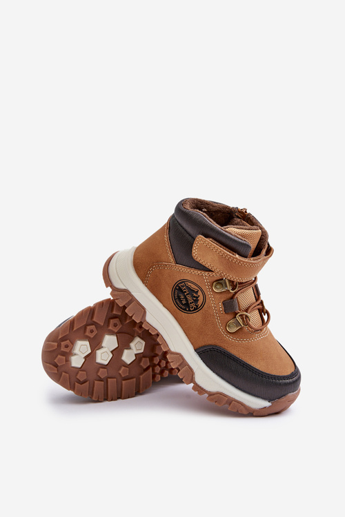 Ocieplane Dziecięce Buty Zimowe Trekkingowe Na Zamek Camel Temisha