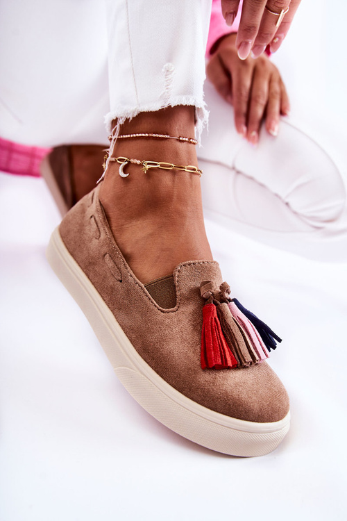 Damskie Tenisówki Trampki Slip-On Brązowe Venira