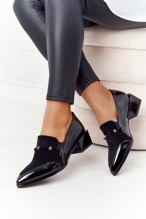 Eleganckie Półbuty Na Obcasie S.Barski Premium A15 Czarne