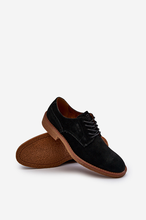 Zamszowe Męskie Półbuty Big Star NN174212 Czarne