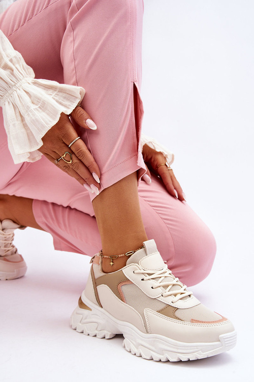 Damskie Wygodne Buty Sportowe Beżowe Alen