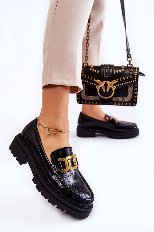 Damskie Skórzane Półbuty La.Fi 210031B-XC Czarne