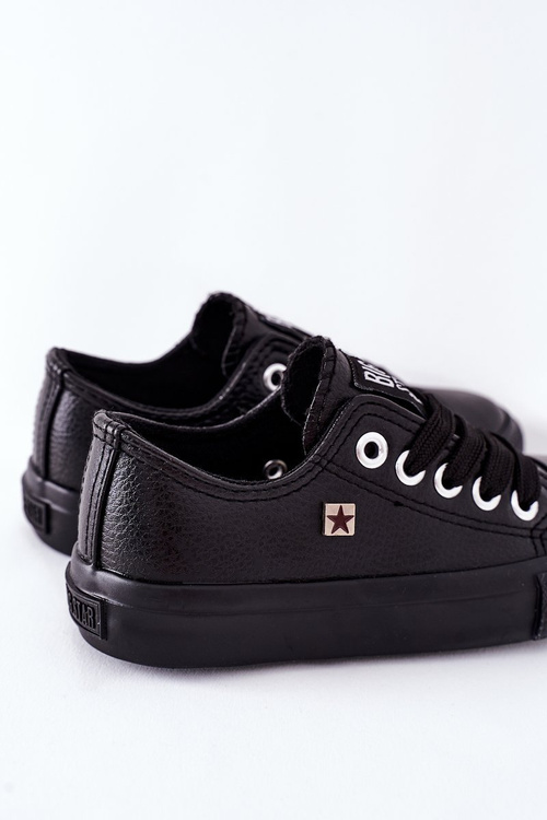 Dziecięce Skórzane Trampki BIG STAR FF374304 Czarne
