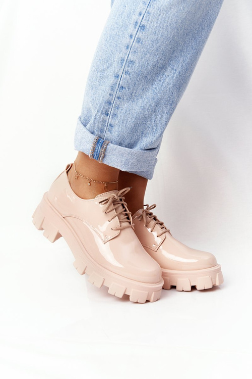 Damskie Półbuty Oxfordy Na Platformie Nude Imogen