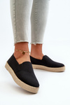 Espadryle Damskie Na Platformie Czarne Naloenma