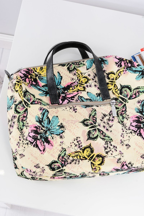 Duża Srebrna Torebka Damska Shopper + Mniejsza Torebka