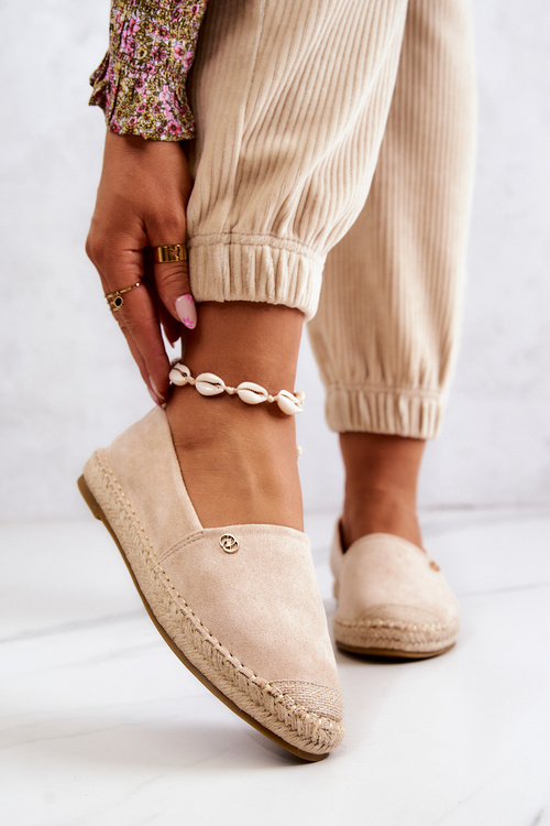Damskie Zamszowe Espadryle Beżowe Joaquin