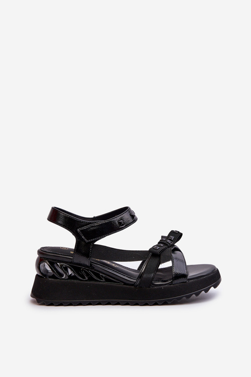 Sandały Damskie Z Kokardką D&A CR956 Czarne