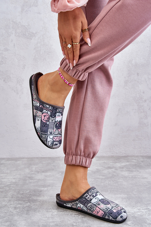 Papcie Klapki Befado Kotki 155D208 Szare